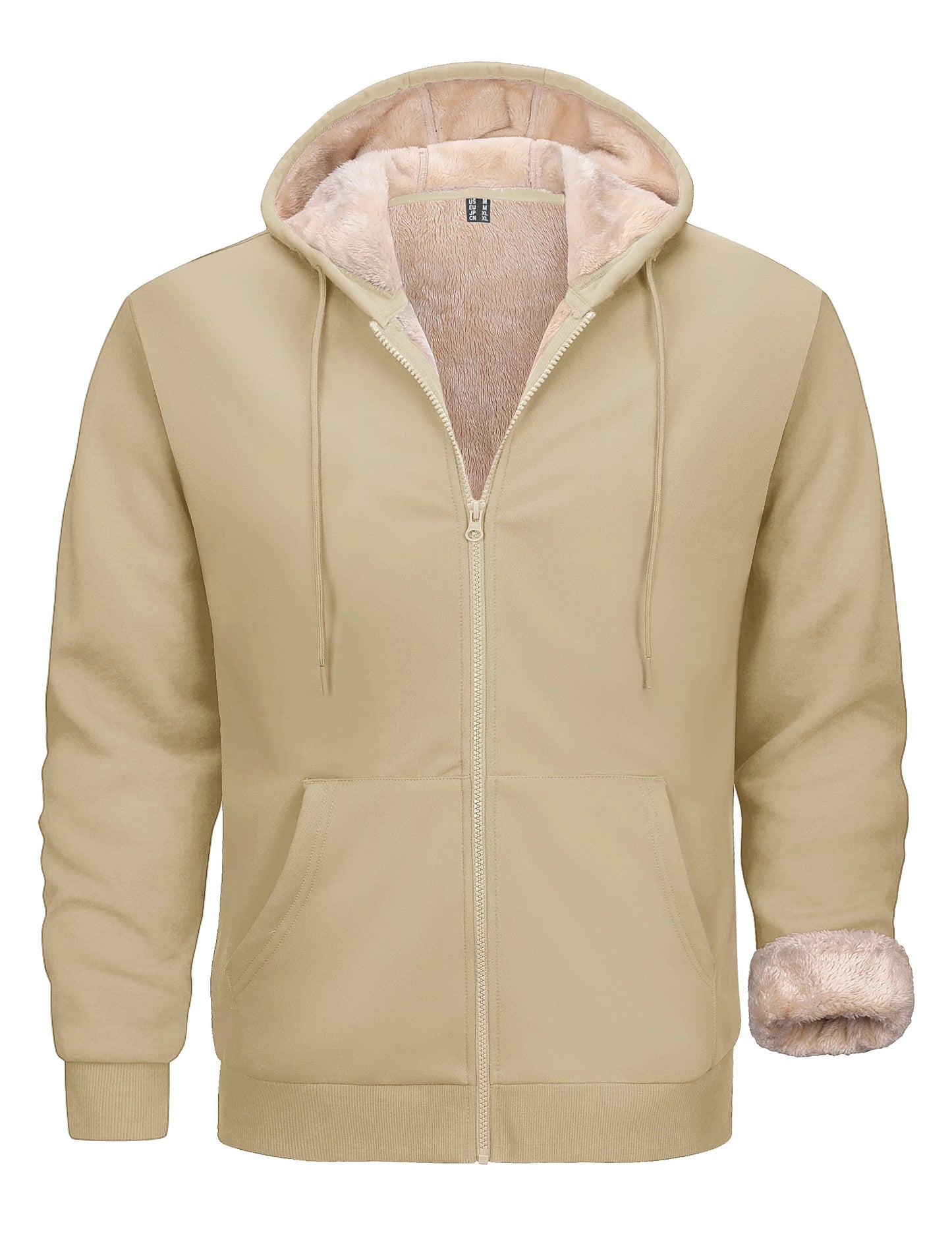 Tacvasen Felpa Con Cappuccio Da Uomo Zip Fodera Sherpa Invernale Pile Spesso Caldo Capispalla Casual