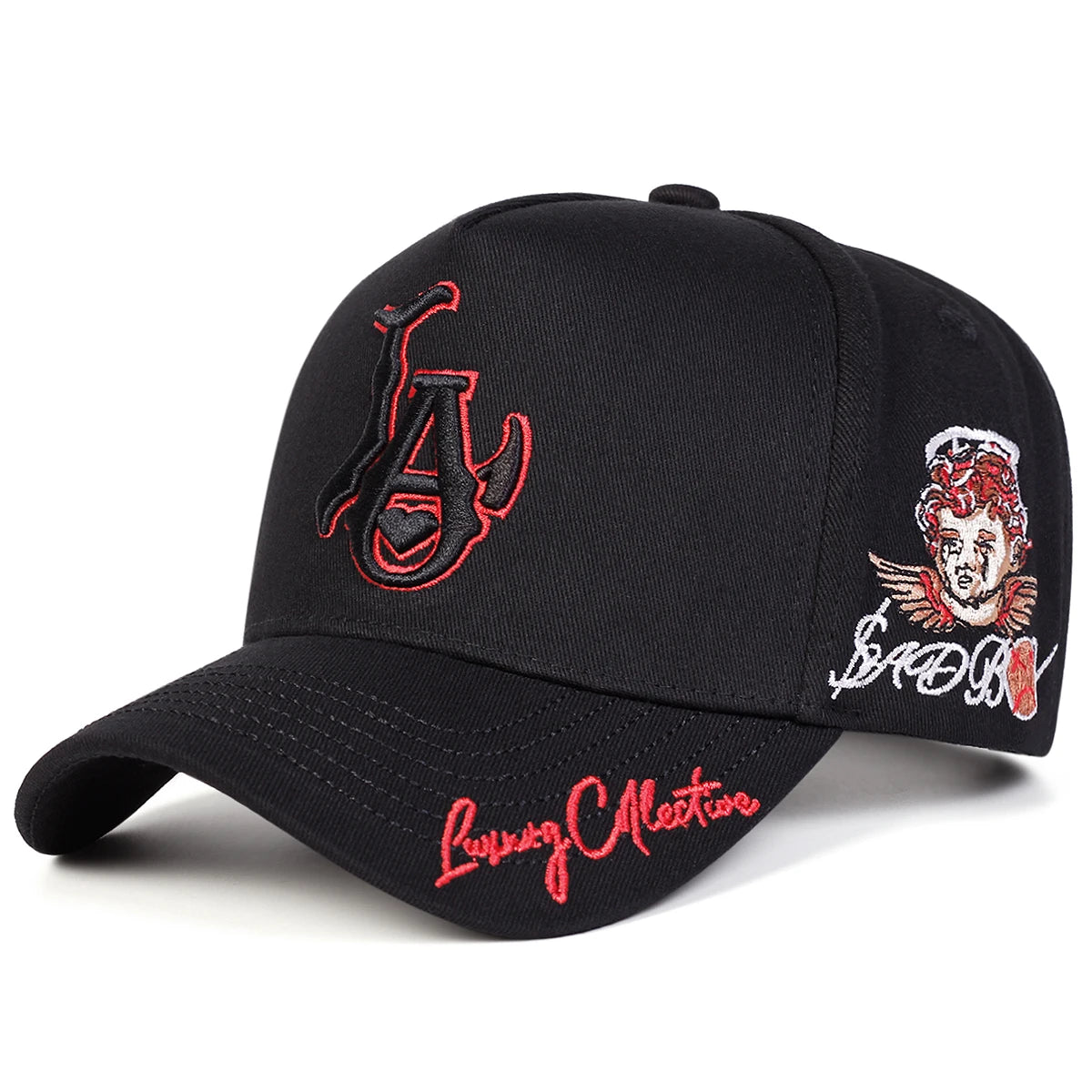 Berretto Baseball Unisex Ricamato LA Love Regolabile Protezione Solare Cappello Sportivo in Poliestere