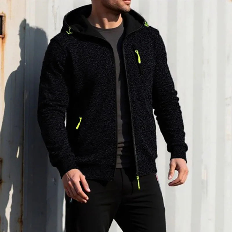 Giacca Casual Da Uomo Autunno Slim Fit Con Cappuccio E Cerniera Tinta Unita Abbigliamento Sportivo Maschile