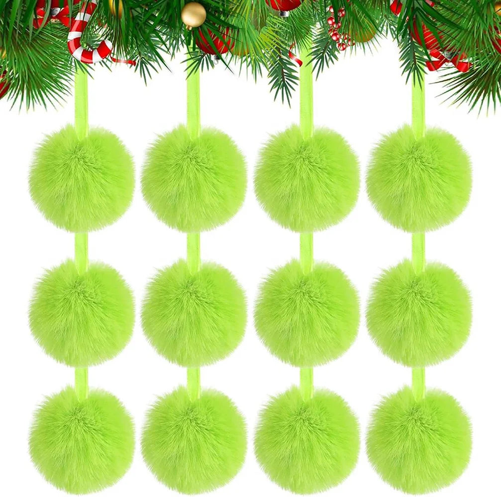 12/24 pezzi 6 cm peluche palla di Natale decorazione albero di Natale ornamento Navidad Natal regalo di Capodanno 2026