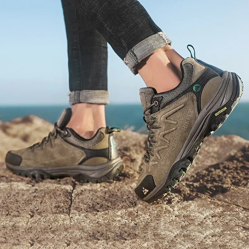 Scarpe Da Trekking Da Uomo In Pelle Hikeup Traspiranti Scarpe Da Ginnastica Da Trekking Turistiche Per Trail E Montagna