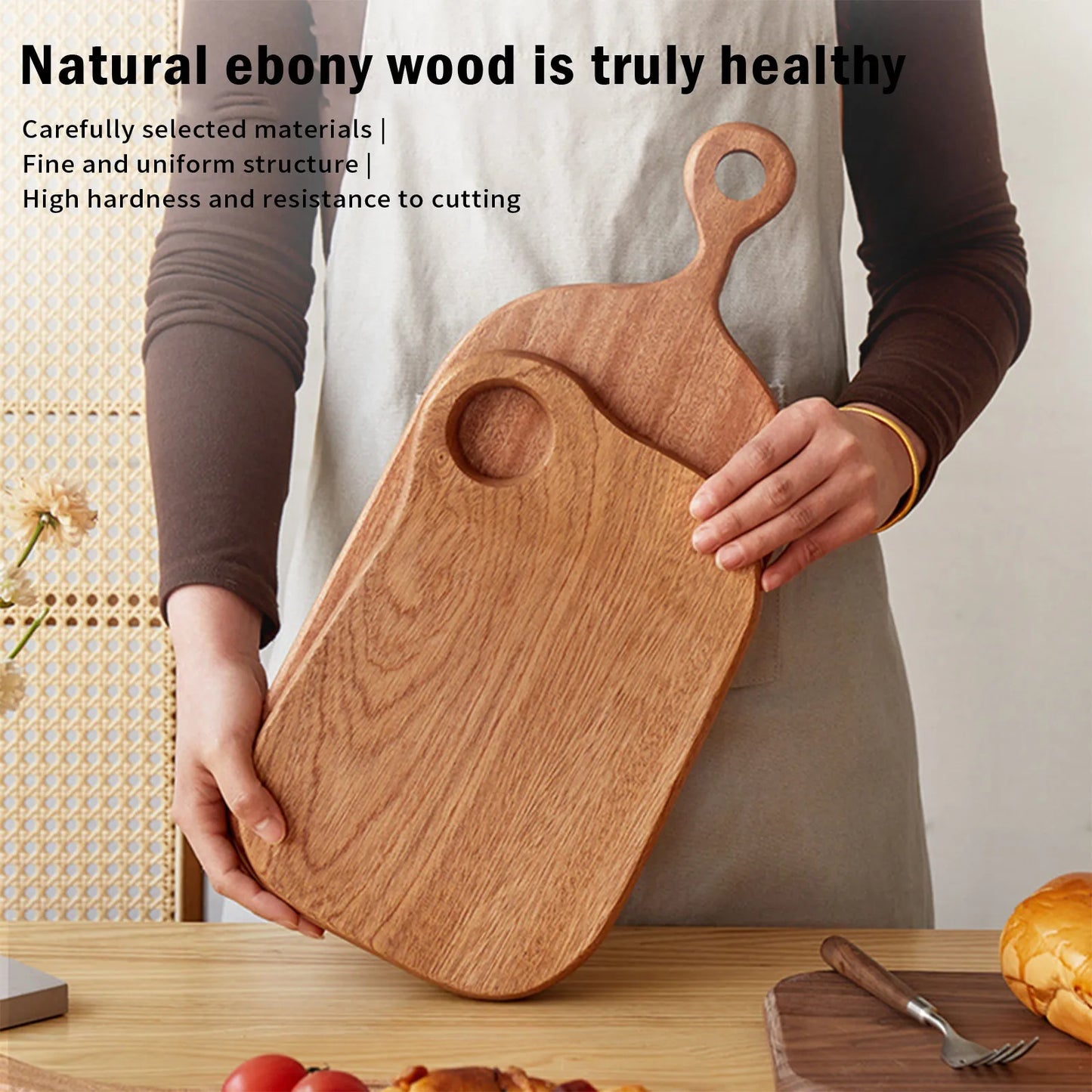 Tagliere In Legno Intagliato Rotondo Per Frutta E Bistecche Piatto Da Pranzo Per Bambini