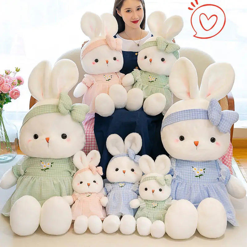Peluche Coniglio Cartone Animato Vestito Floreale Regalo Per Pasqua San Valentino Compleanno Decorazione Casa