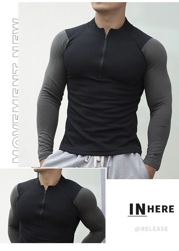 T-shirt sportiva da corsa a compressione da uomo Felpa sportiva attillata a maniche lunghe da allenamento da jogging Abbigliamento esterno Top fitness F4S2