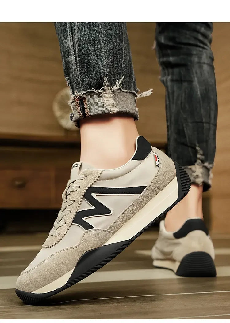 Sneakers Casual Uomo Designer Retro Scarpe Da Corsa In Microfibra Tessuto Pelle Traspirante Con Plateau Interno