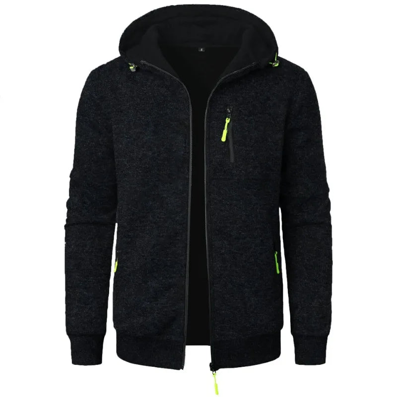 Felpa Da Uomo Con Cappuccio Oversize Cerniera Streetwear Maniche Lunghe Calda Giacca Invernale Da Esterno
