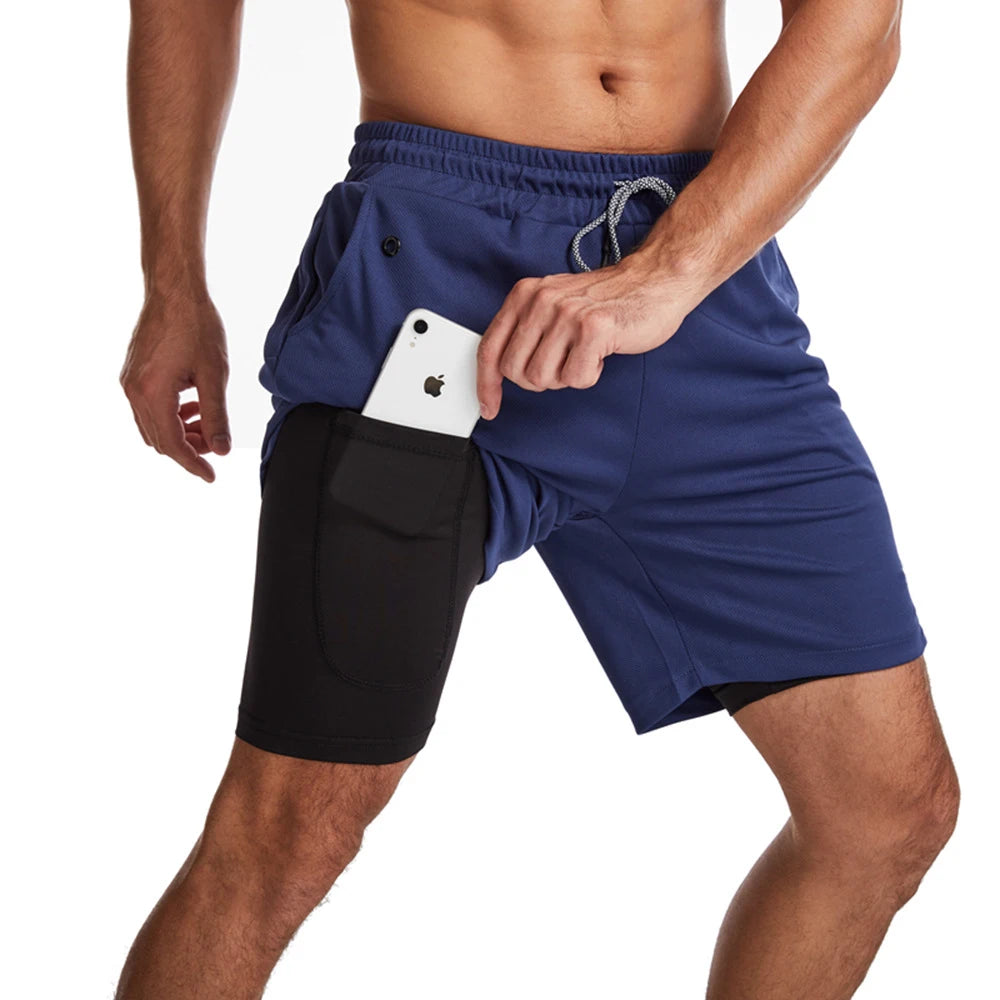 Pantaloncini Da Corsa Da Uomo 2 In 1 Palestra Allenamento Fitness Estivi 2025 Nuovi