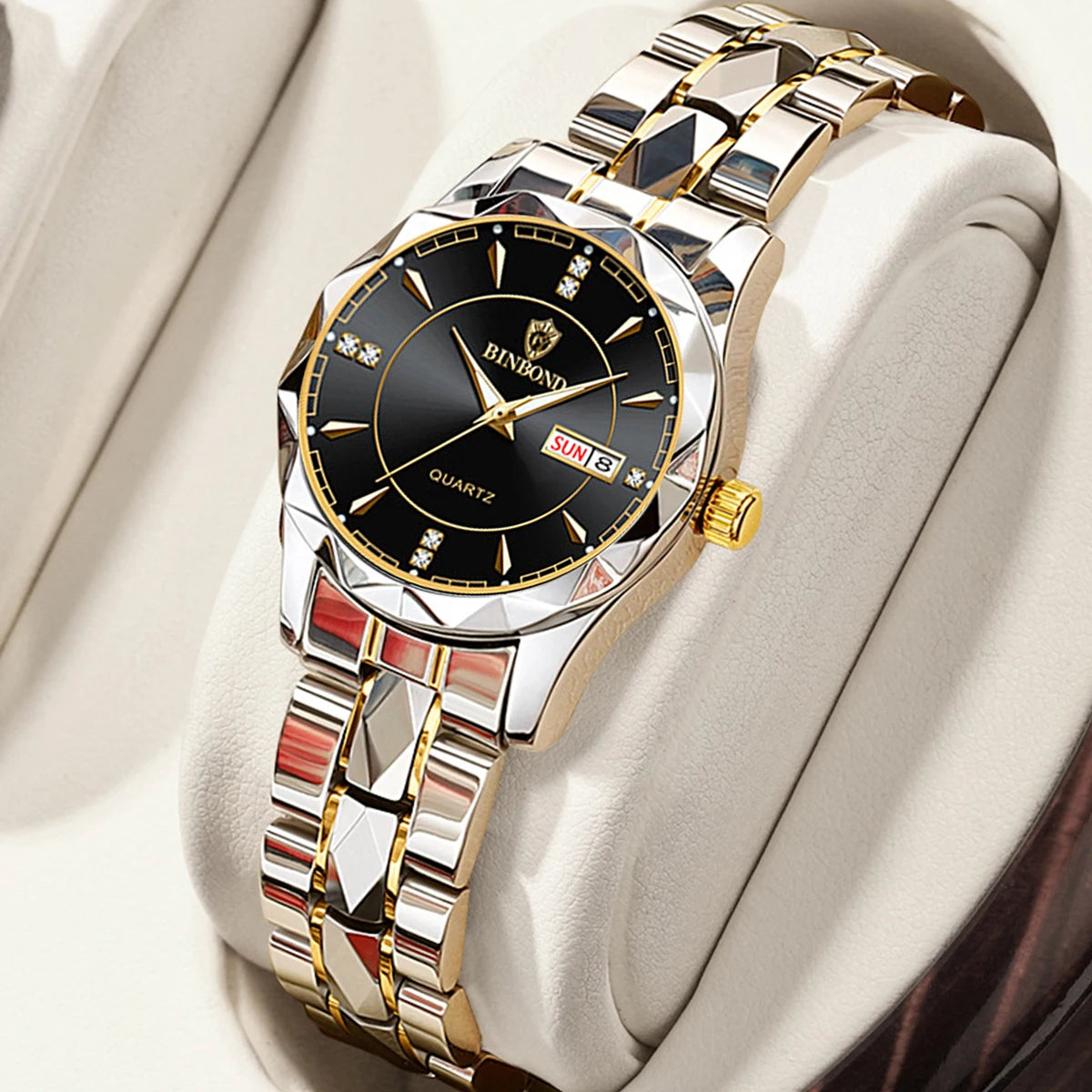 Orologio Da Donna BinBong Quarzo Di Lusso In Acciaio Inossidabile Data Luminosa Impermeabile Regalo Per Fidanzata