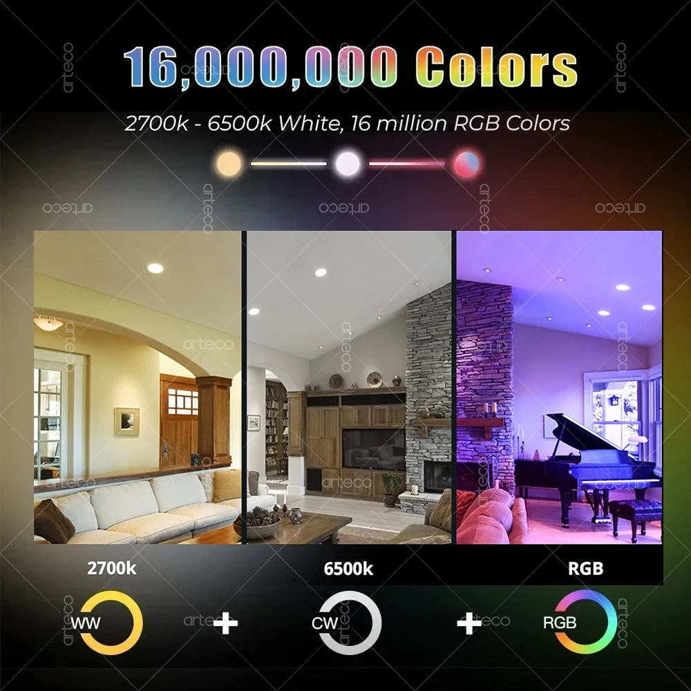 Lampadina LED Intelligente E27 E14 GU10 con WiFi Zigbee Bluetooth Dimerabile RGB 2700K a 6500K Compatibile Alexa e Google