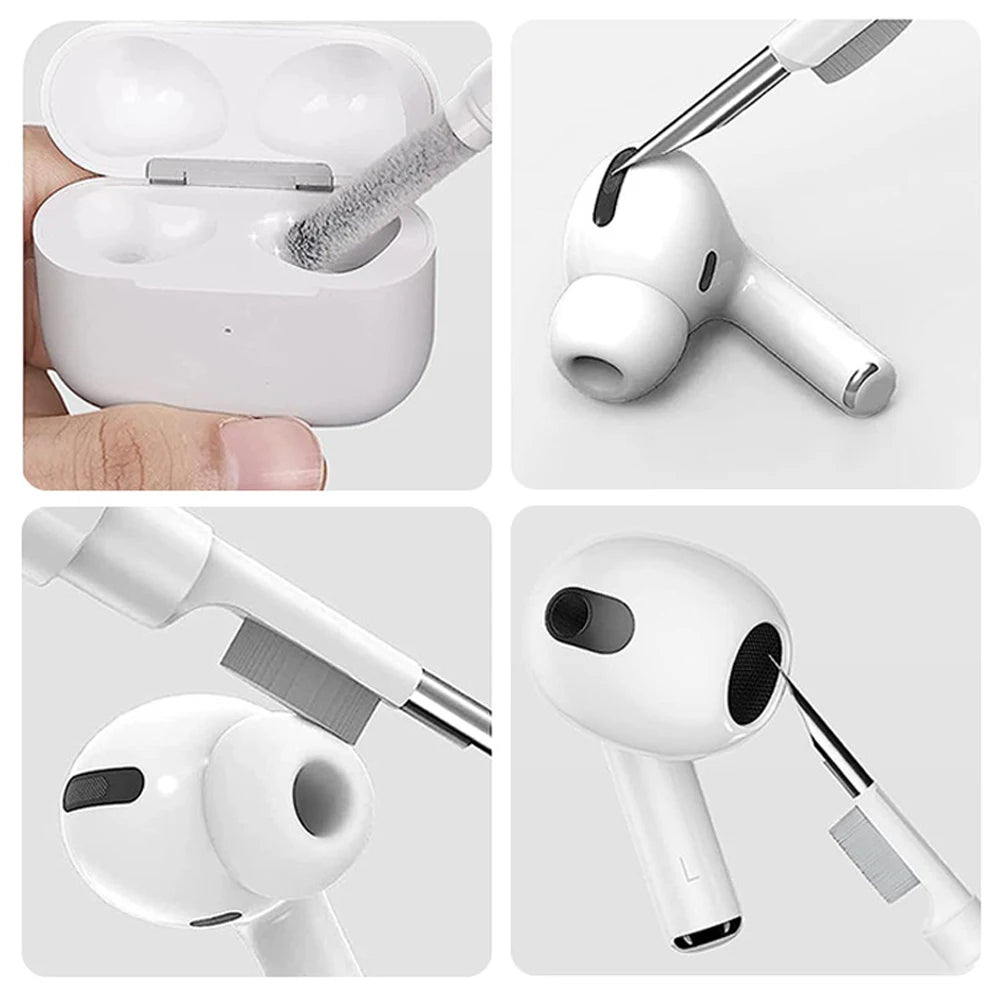 Kit Di Pulizia Auricolari Penna Tre In Uno Per AirPods Pro 2 3 4 Galaxy Buds 3 Cuffie Xiaomi Detergenti Auricolari
