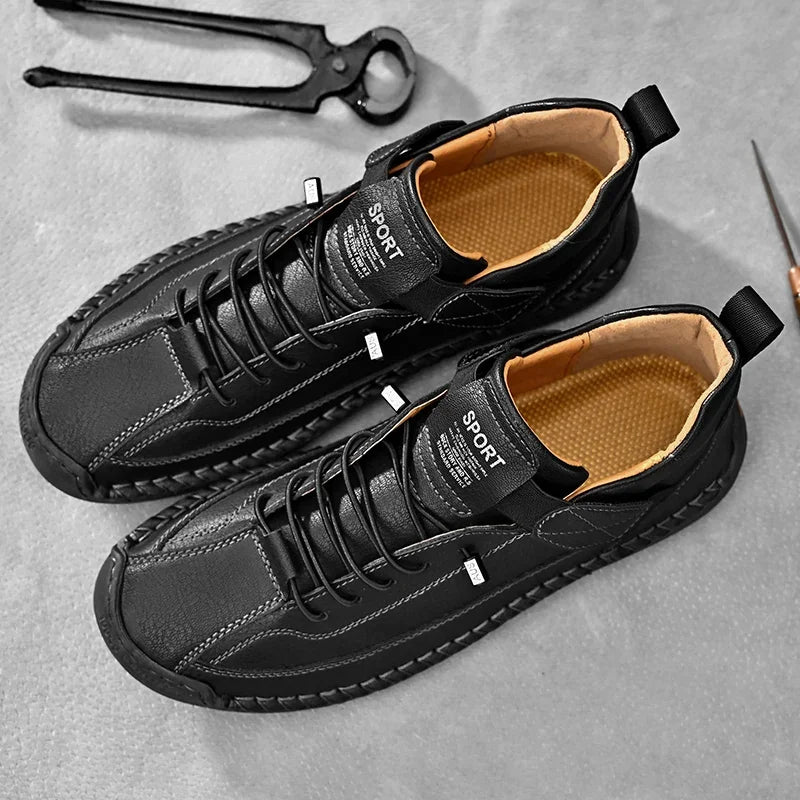 Scarpe In Pelle Cucite A Mano Uomo Scarpe Casual Da Passeggio Antiscivolo Leggere Esterno Taglia 47 48 Mocassini Slip On