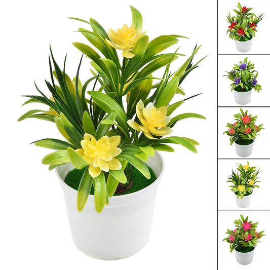 Fiori Artificiali in Vaso per Piante Decorazioni Finti in Plastica per Casa Ufficio Regalo Desktop Bonsai Festa di Nozze