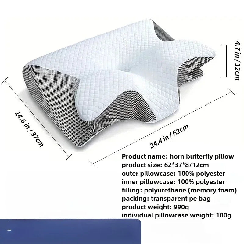 Cuscino Cervicale Memory Foam A Forma Di Farfalla Per Il Collo Sonno Confortevole E Ortopedico