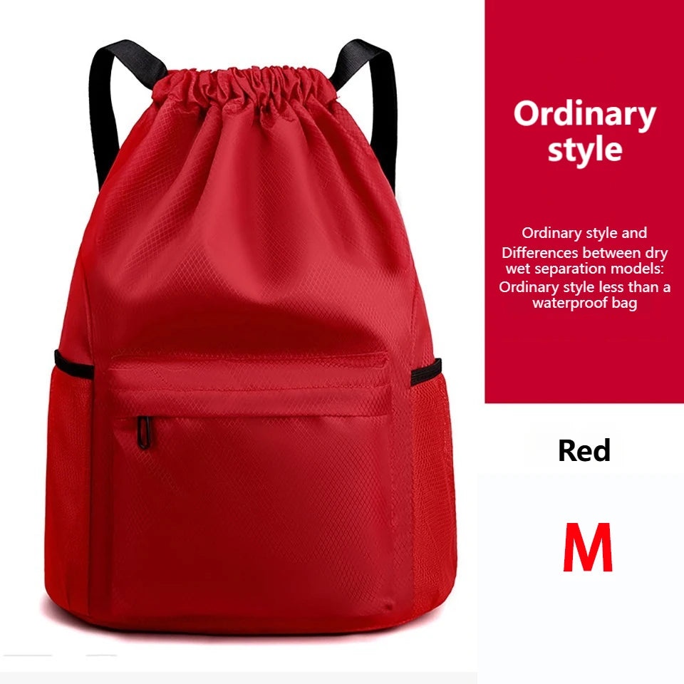 Borsa Sportiva Portatile Per Calcio In Tessuto Oxford A Tinta Unita Con Coulisse E Cinghie Regolabili Grande Capacità