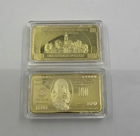 Lingotti Buffalo Placcati Oro Da 100 Dollari Stati Uniti D America Collezionabili Regalo Souvenir
