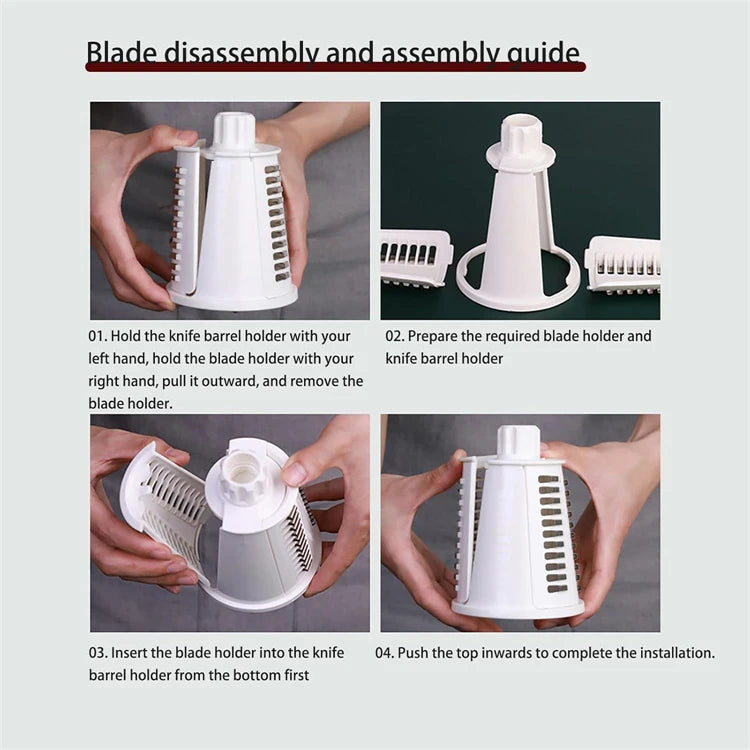 LMETJMA 5 In 1 Grattugia Rotante Per Formaggio Verdura Mandolino Julienne Affettatrice Waffle Cutter Noci Chopper JT247