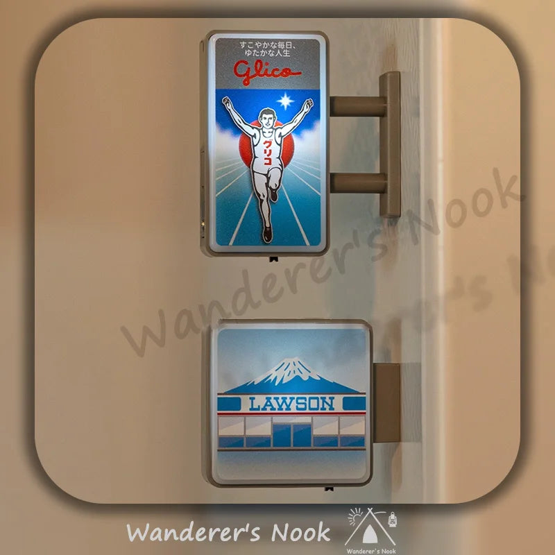 Magnete Frigo Decorativo Adesivo Insegna Luminosa Dotonbori Glico 711 Lake Kawaguchi Ko Lawson Store Foto Spot
