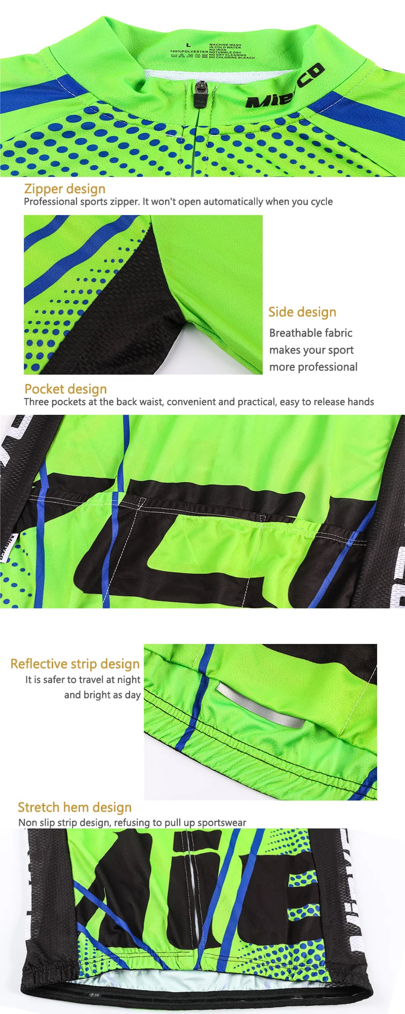 MIEYCOM Abbigliamento Ciclismo Uomo Maniche Lunghe Giacca Traspirante Protezione Solare MTB Corsa Primavera Autunno