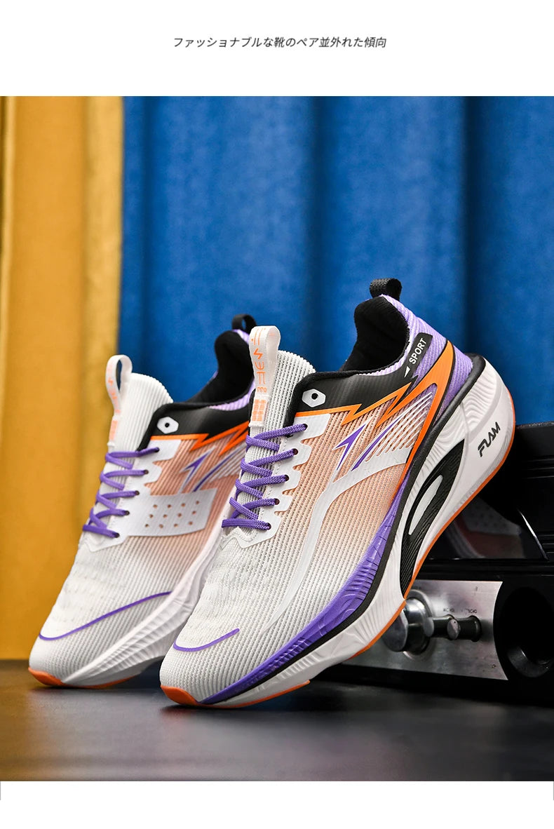 Scarpe Da Corsa Uomo Sneakers Antiscivolo Ammortizzate Con Piastra In Carbonio Per Allenamento E Tennis In Mesh 2026