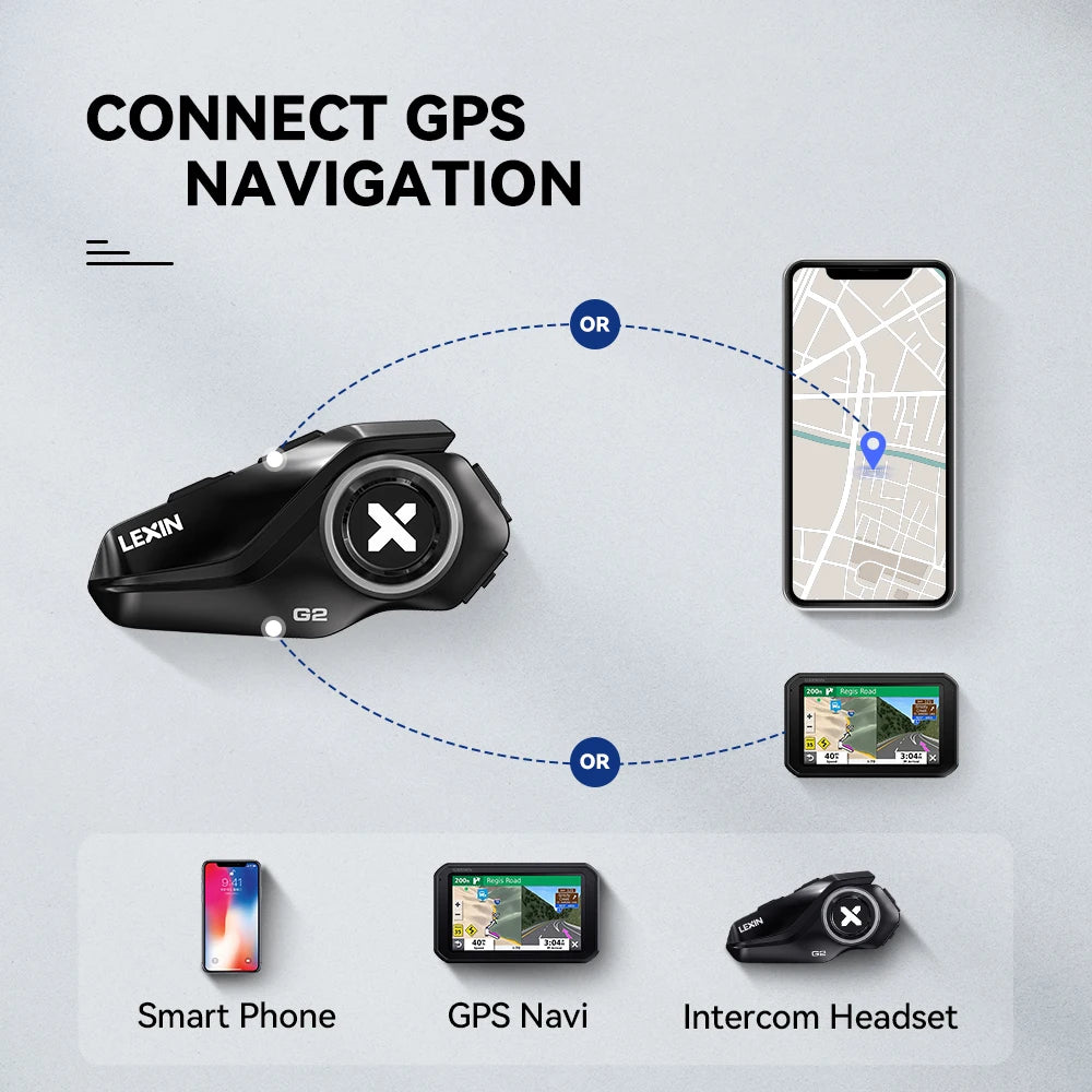 Cuffie Bluetooth Per Casco Interfono Moto Lexin G2P Comunicatore Vivavoce Fino A 6 Ciclisti Con Radio FM