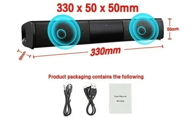 Barra Audio Portatile Potente Altoparlante Bluetooth Senza Fili Surround Stereo Per TV Subwoofer Radio FM Caixa De Som