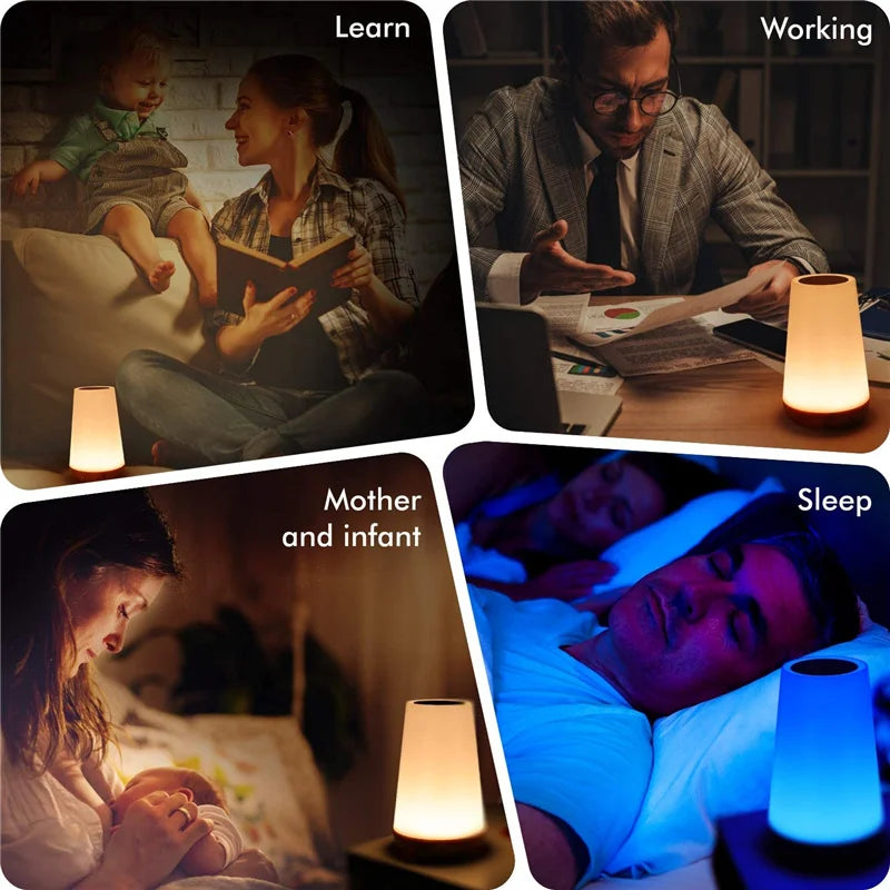 Lampada Notturna RGB Ricaricabile USB Con Telecomando E Touch Dimmerabile Per Comodino E Tavolo Portatile 13 Colori