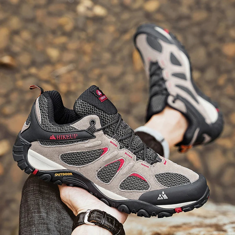 Hikeup Scarpe Da Uomo Traspiranti Da Trekking All'aperto Antispruzzo Mountain Climbing Sport Sneaker Da Trekking
