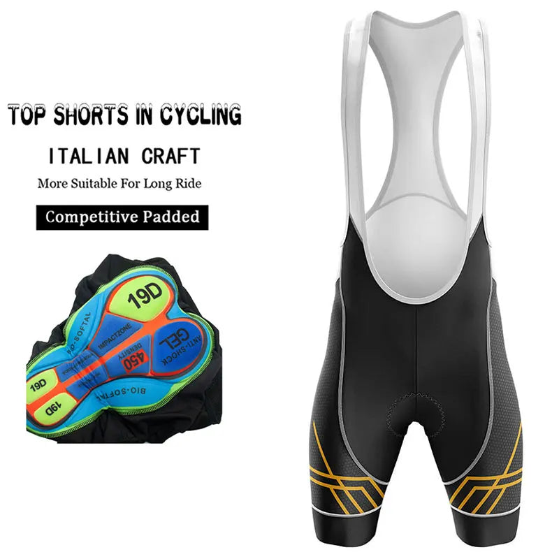Pantaloncini con Bretelle da Ciclismo Estivi da Uomo Traspiranti con Gel Pad 19D per Mountain Bike