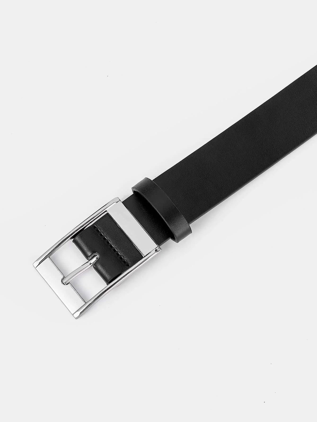 Cintura Uomo in Ecopelle con Fibbia ad Ardiglione, Cintura da Lavoro Casual alla Moda
