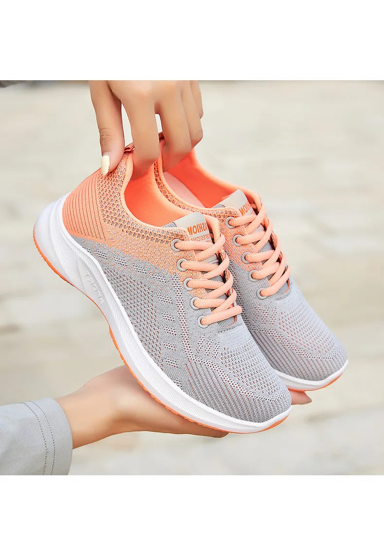 Scarpe Da Ginnastica Da Donna Vulcanizzate Air Mesh Morbide E Leggere Con Plateau Basso Da 1 A 3 Cm Lacci Scarpe Casual