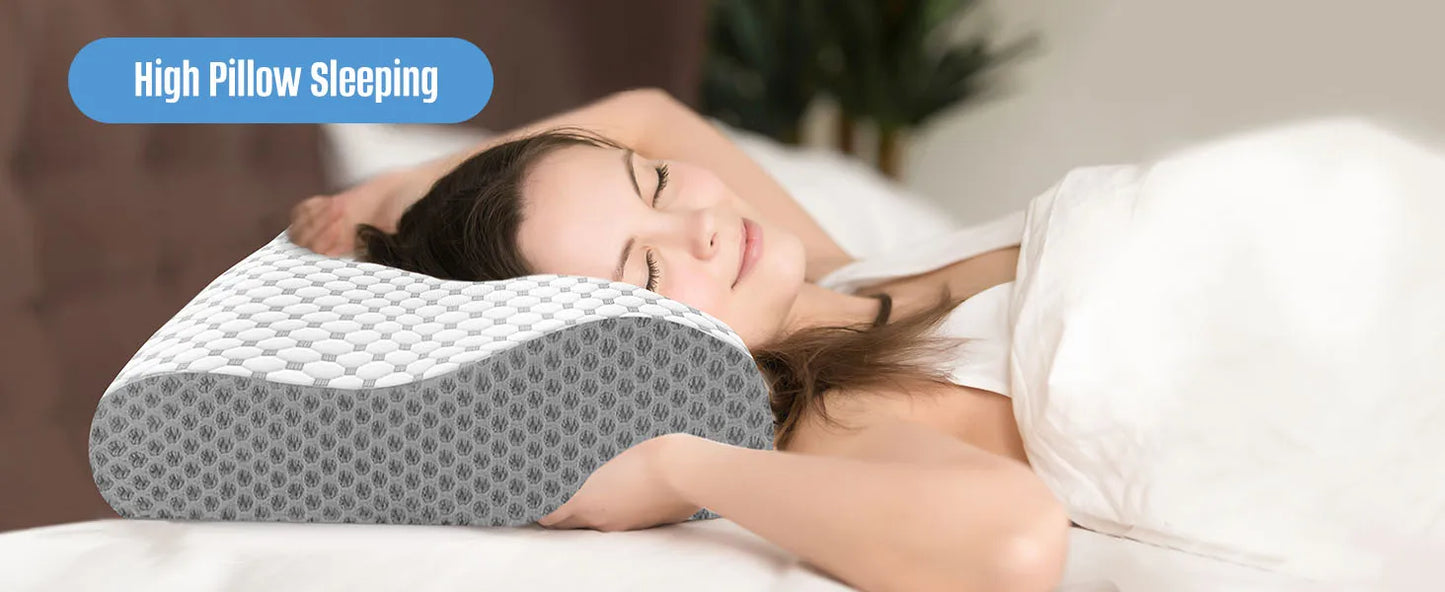 Cuscino Cervicale In Memory Foam Per Sollievo Dolore Collo Spalle Adatto A Dormire Su Laterale Retro E Addome