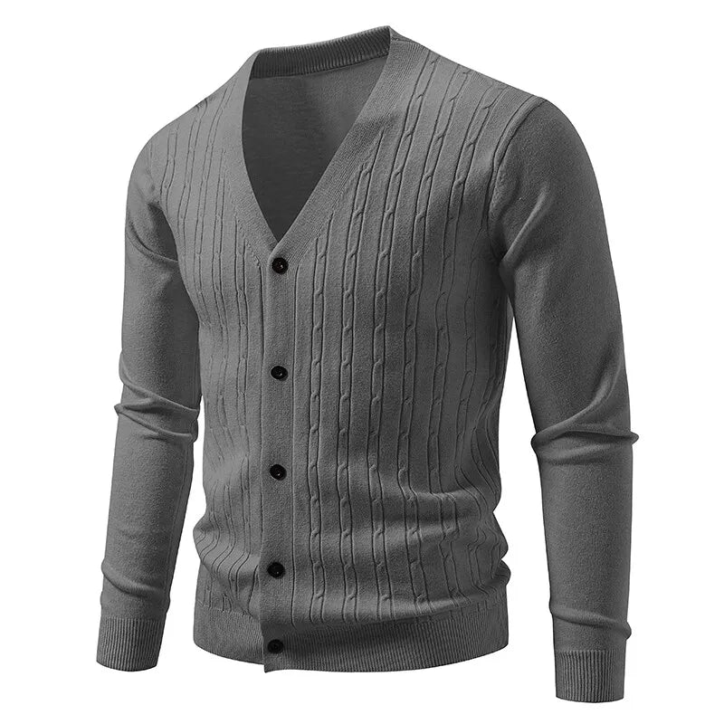 Favocent Maglione da Uomo Scollo a V Sottile Lavorato a Maglia Solido Autunno 2025 Moda Casual