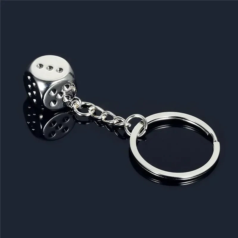 Portachiavi Creativo In Metallo Argento Per Copertura Chiave Moto Unisex Anello Dadi Regalo