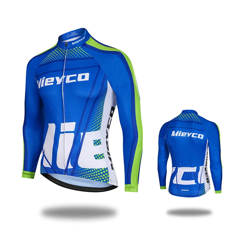 MIEYCOM Abbigliamento Ciclismo Uomo Maniche Lunghe Giacca Traspirante Protezione Solare MTB Corsa Primavera Autunno
