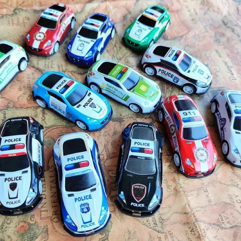 Set Diecast Metallo Dieci Auto Polizia Giocattolo Scorrimento Inerziale Per Bambini Regalo Di Compleanno