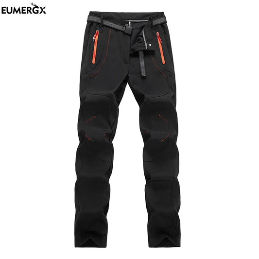 Pantaloni In Pile Invernali Da Donna Per Trekking Impermeabili Caldi Softshell All Aperto Antipioggia Antivento