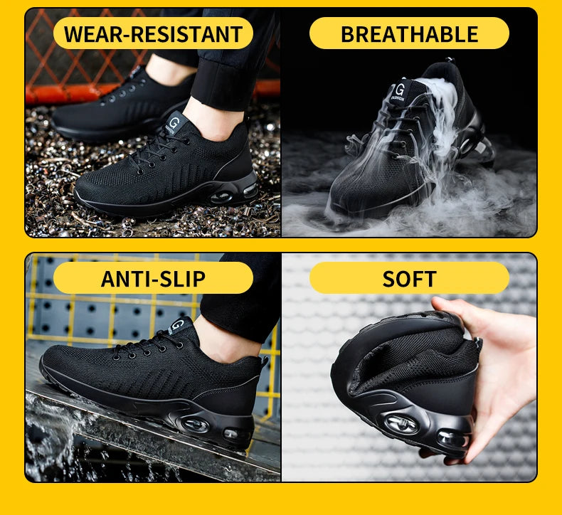 Stivali Antinfortunistici Da Uomo Con Puntale In Acciaio Scarpe Da Lavoro Antinfortunistiche Tattici Indistruttibili