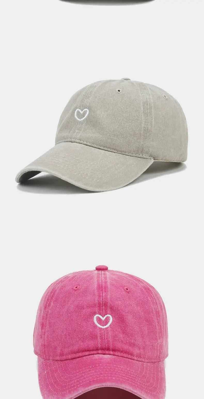 Cappello Da Baseball In Cotone Lavato Unisex Ricamato Con Amore Retro Protezione Solare Per Donna E Uomo