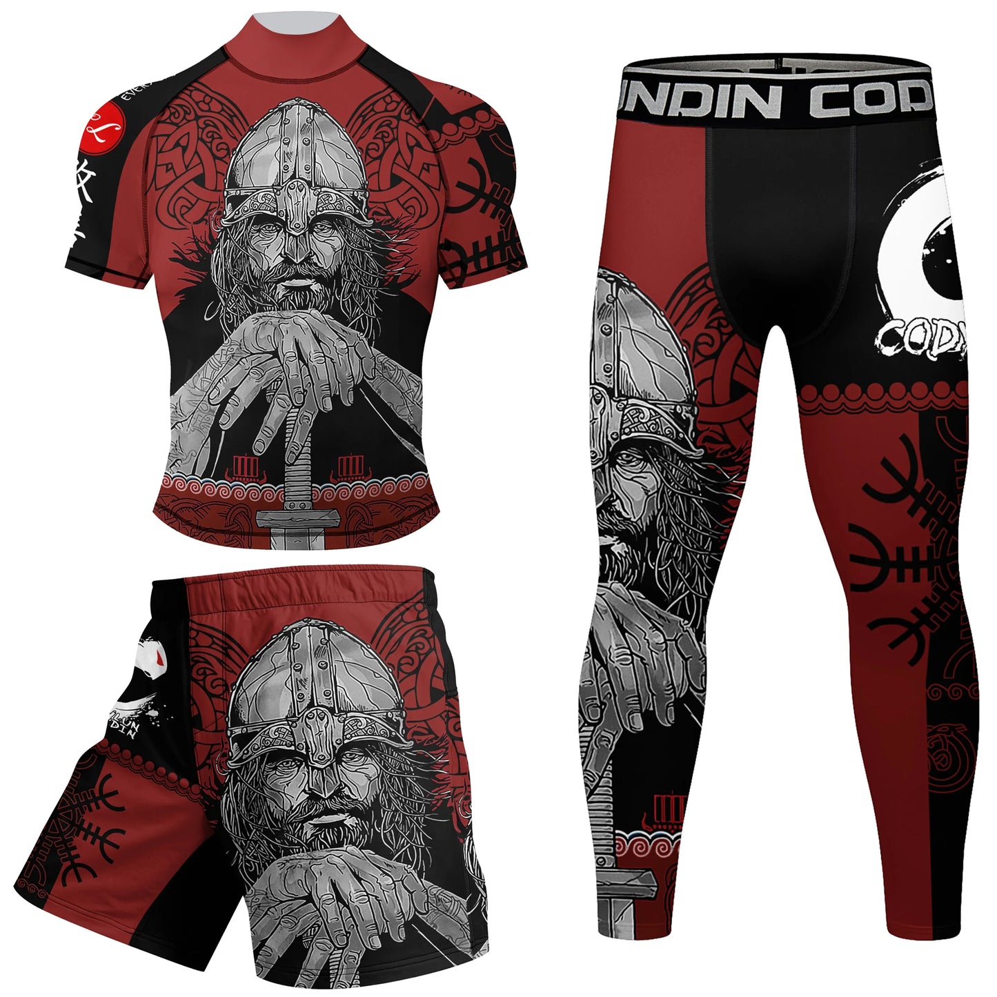 Rash Guard BJJ Uomo Jiu Jitsu Stampa Sublimazione Design Arte Marziale Abbigliamento Compressione Set Breve