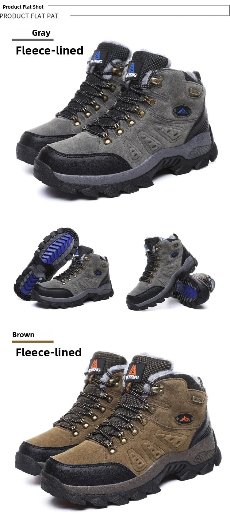 Scarpe Da Arrampicata Invernali All'aperto Da Trekking Antiscivolo Con Suola Spessa Uomo Calde