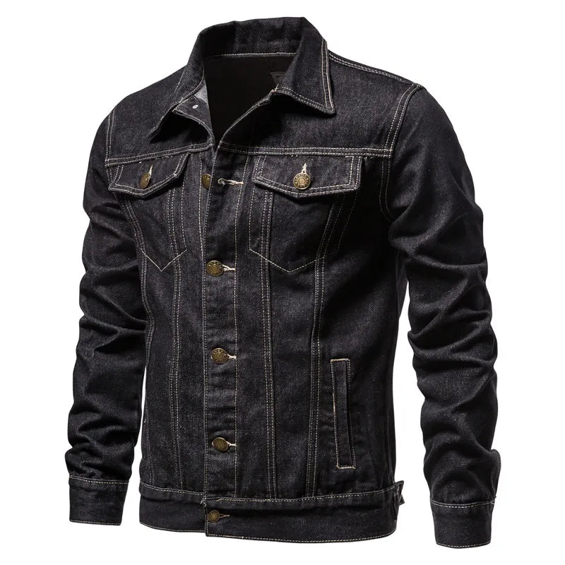 Nuova Giacca Jeans Uomo Casual Da Lavoro Autunno 2026 Vestibilità Ampia Versatile Giovanile Tinta Unita Denim