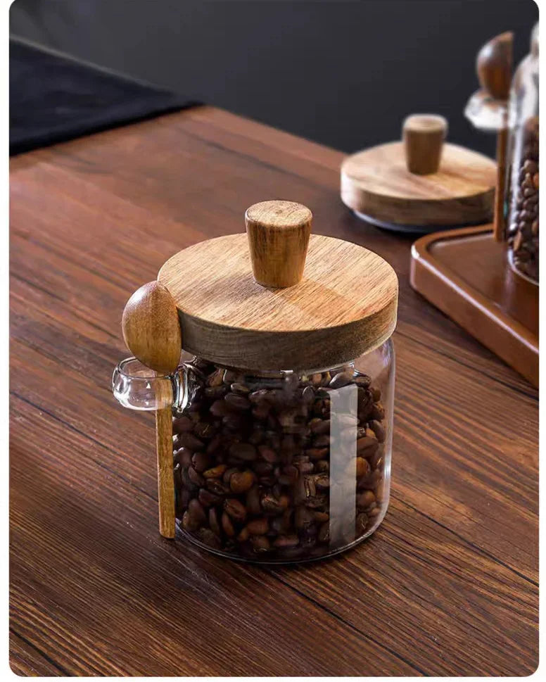 JUSTINLAU Barattoli In Vetro Sigillato Per Cereali E Chicchi Di Caffè Con Cucchiaio E Spezie Da Cucina 400ml 600ml 900ml