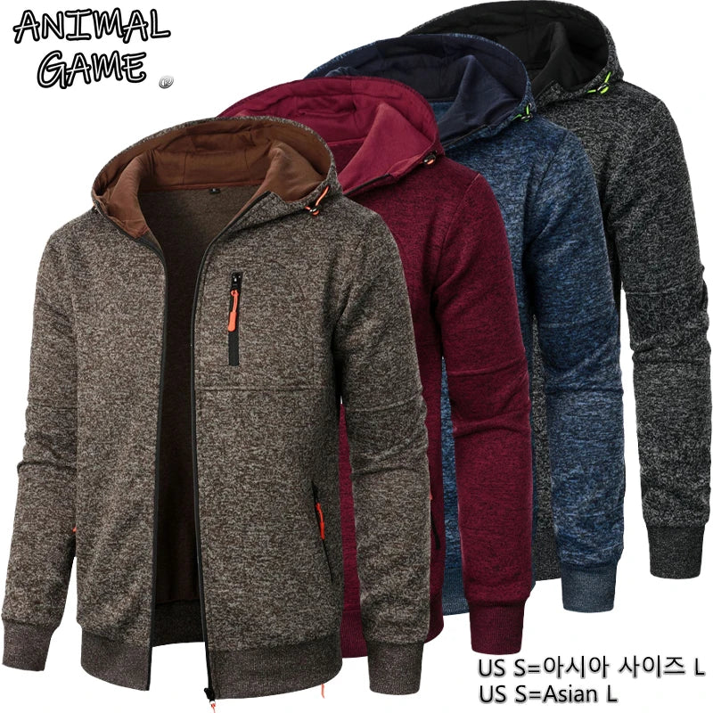 Giacca Invernale Oversize Da Uomo Con Cappuccio E Cerniera Calda Per Lavoro Esterno Animal Game