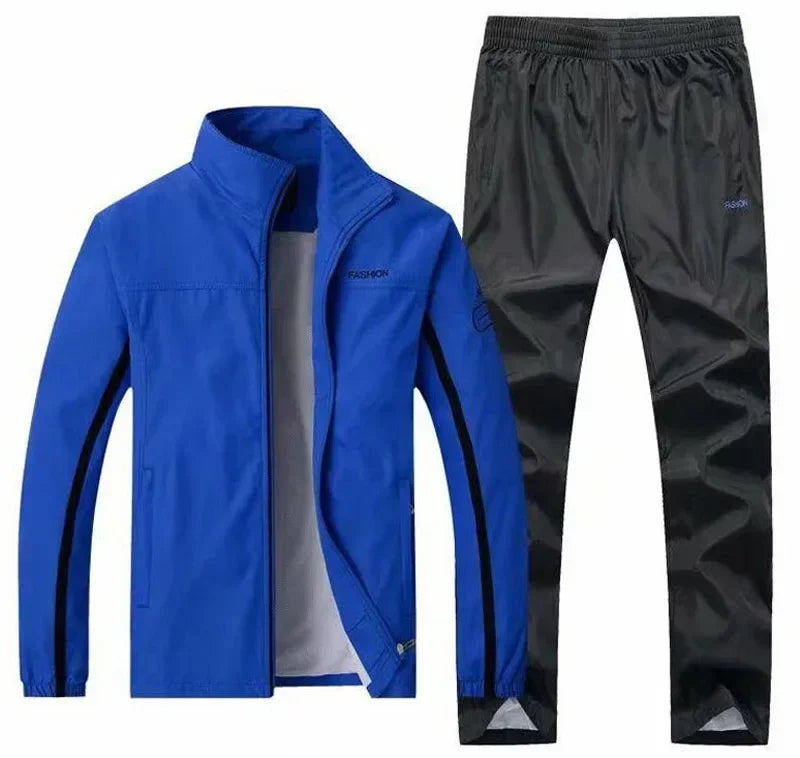 Tuta Sportiva Uomo 2 Pezzi Giacca Con Zip Pantaloni Vita Elastica Allenamento Pallacanestro