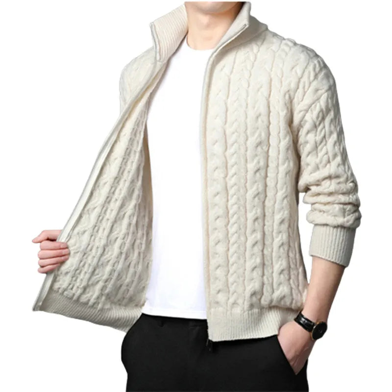 Cardigan Invernale Da Uomo Spesso E Caldo Con Zip Frontale E Collo Mandarino Moda Uomo Di Marca 2022
