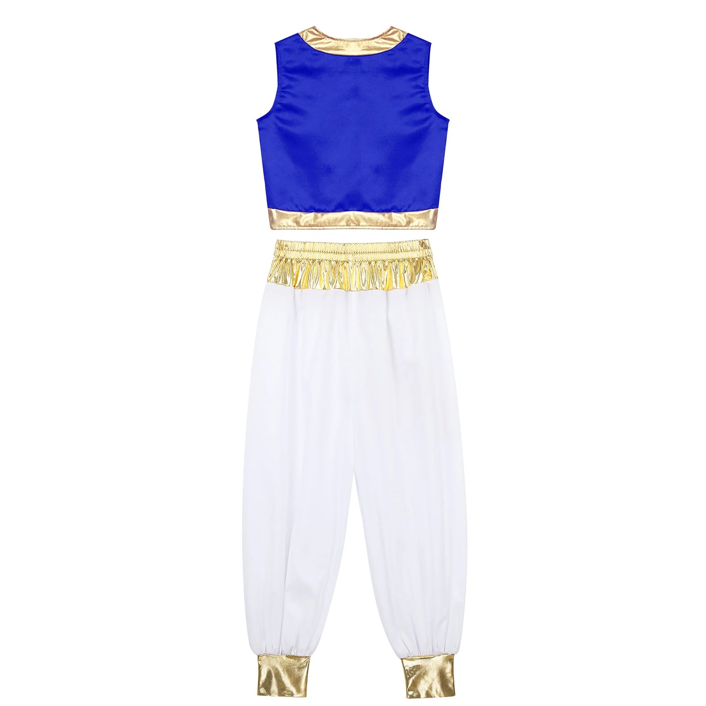 Costume Da Principe Arabo Per Ragazzi Cosplay Con Gilet E Pantaloni Harem Completo Per Halloween Carnevale Teatrali