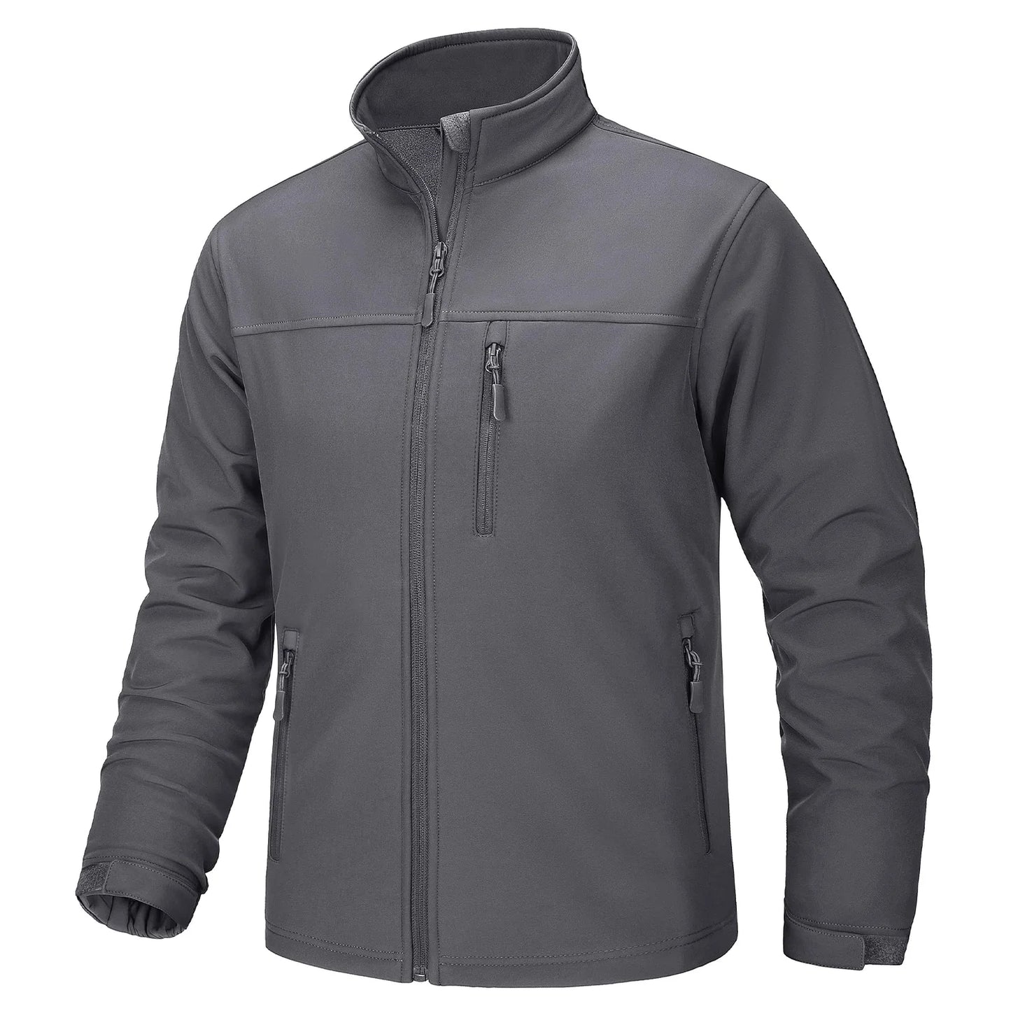 TACVASEN fodera in pile impermeabile giacca a vento giacche da lavoro invernali da uomo tasca con cerniera cappotti Casual capispalla con Zip intera top