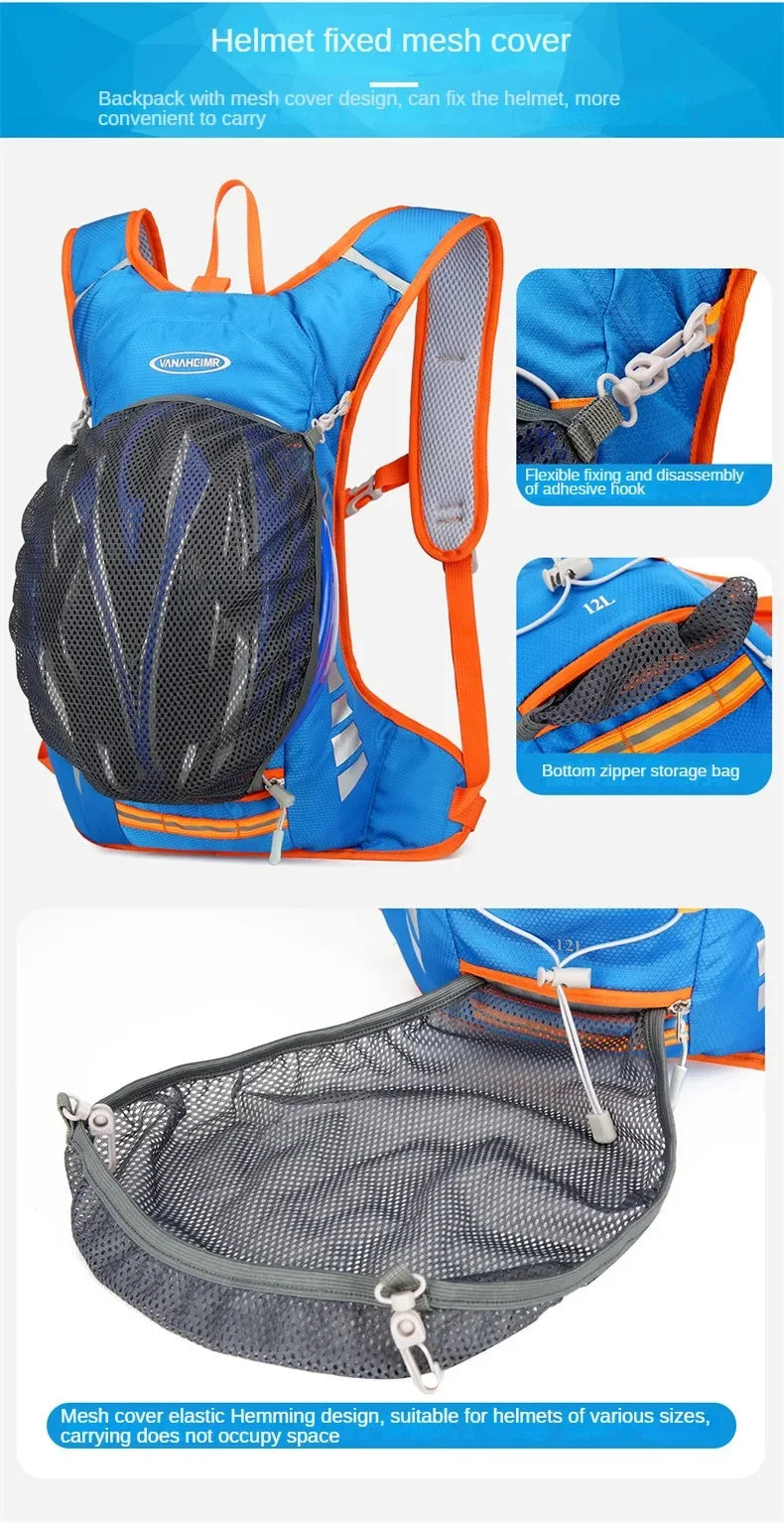 Zaino Da Ciclismo Impermeabile 12L Per Bici Da Strada MTB Idratazione Per Escursionismo All Aperto