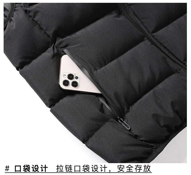 Gilet da Uomo con Colletto Rialzato Mandarino Elegante e Casual per Abiti Autunnali Invernali Spesso Caldo