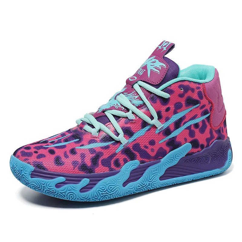 Scarpe Da Basket Da Uomo Allenamento Sul Campo Traspiranti In Mesh Antiscivolo Mid Cut Design Lussuoso